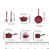 1:12 Scale Mini Cookware Set for Dollhouse Kitchen Play and Diorama, red view 3
