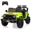 24V Electric Ride On Car for Kids, 4WD 20.5" 2-Seater Riding Vehicle Toy with 5.9" Extendable Legroom, EVA Tires, LED Lights, Music, Parental Remote Control for 3-8 Years Children Toddlers, Green view 1