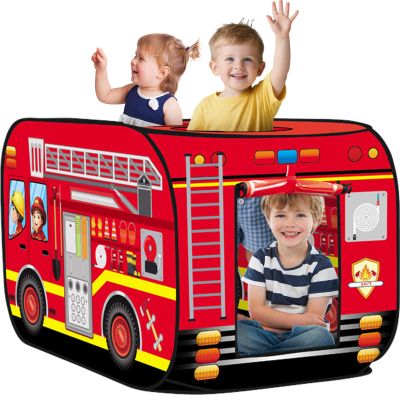 Dolanus Fire Truck Play Tent Pop up for Kids Age 3, Playhouse Toys for 3 4 5 Kid Years Old Toddlers Boys Girls, Indoor Outdoor Firetruck Toy, Birthday Gifts for 3+ Year Old Baby
