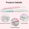 bestcool Mahjong Racks with Pushers Set of 4, Mahjong Tile Holders with Dice, Racks with Attached Pushers, Mahjong Accessories and Supplies for Women(Transparent-Pink) view 3