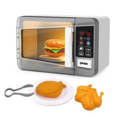 Microwave Oven Toy Kids Kitchen Playset High Simulation Accessories Ornaments Pretend Play Appliance Set for Toddlers, Cookware Toy Set for Girls Boys Birthday Gifts