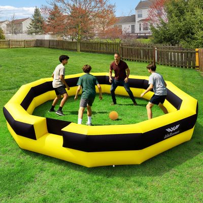Wellcomer 16FT Inflatable Gaga Ball Pit Arena, Portable Gagaball Court with Built-in Blower for Indoor Outdoor, Team Building, Events, Backyard Activities, Easy Setup & Storage