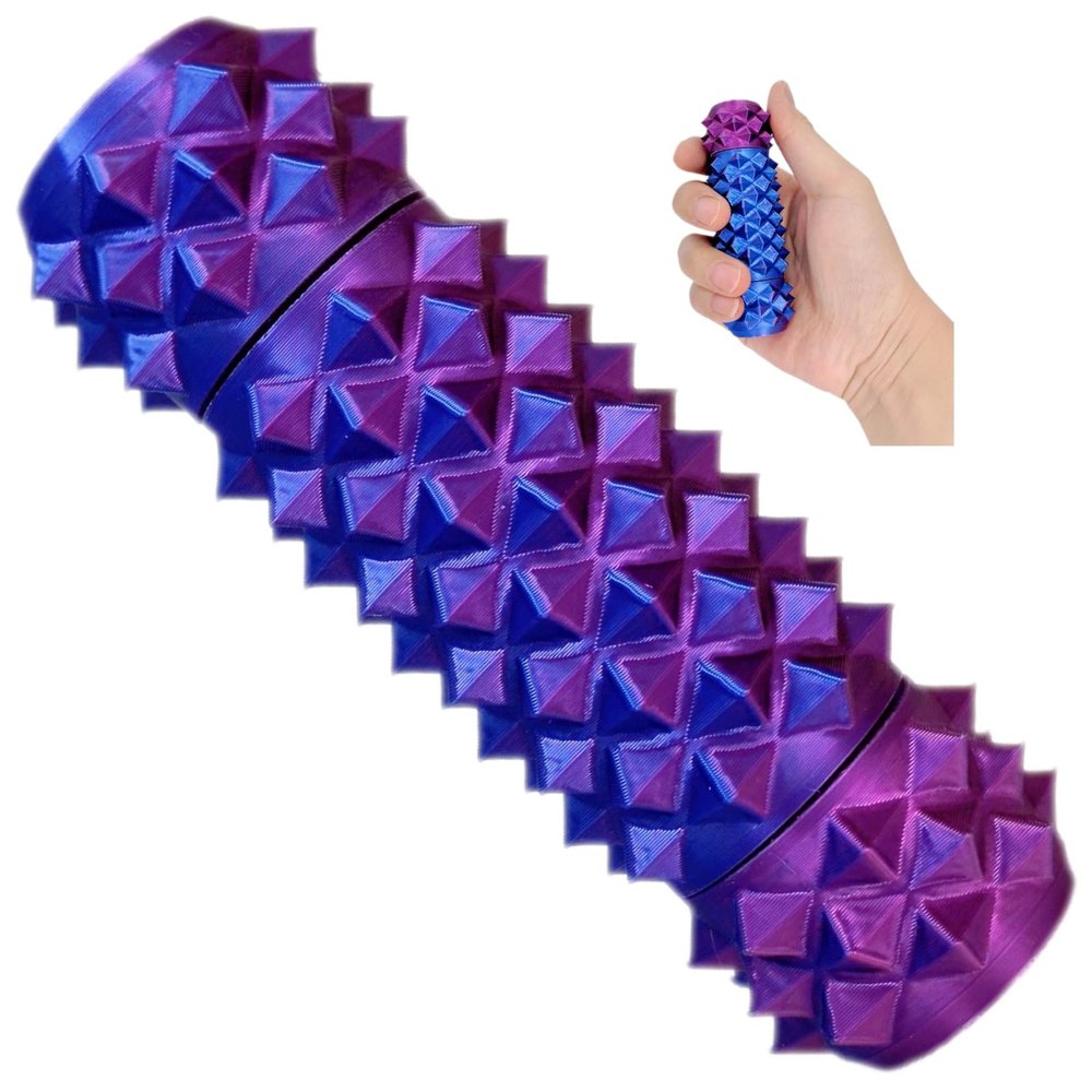 ZyCooom Little Ouchies Spiky Pain Stim Rotation Dual-End, Larger Size Pointed Sensory Pocket Toy Adults for Stress & Anxiety & Focus Relief, Novelty Gift for Friends/Coworkers-Blue/Purple