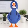 7 Inch Desk Goose Outfits Red Hoodies Tabletop Goose Accessory Mini Porch Goose Costume Magnetic Goose Statue Key Holder Clothes for Table Decor (Blue) view 3