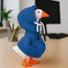 7 Inch Desk Goose Outfits Red Hoodies Tabletop Goose Accessory Mini Porch Goose Costume Magnetic Goose Statue Key Holder Clothes for Table Decor (Blue) view 4