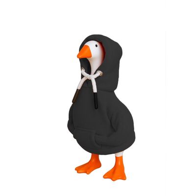 7 Inch Desk Goose Outfits Red Hoodies Tabletop Goose Accessory Mini Porch Goose Costume Magnetic Goose Statue Key Holder Clothes for Table Decor (Black)