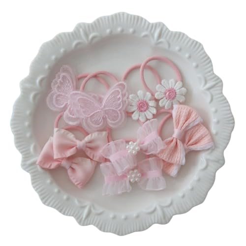 10Pcs Cute Children's Hair Rubber Band, Trendy Handmade Elastic Headwear, Hair Band Accessory For Girls