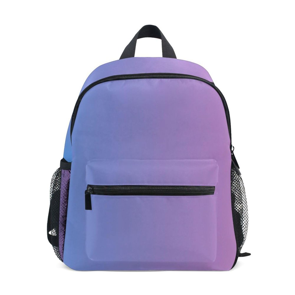 Zathe Pink Blue Gradient Daycare Bag for Infant Boy's Toddler Toy Bag with Side Pockets for Kids Aged 3-8