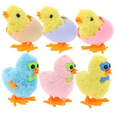 Beaupretty 6pcs Wind Up Chicken for Small Adorable Cartoon Clockwork Walking Easter Party Favors and Christmas Party Novelty Gifts Easy to Grasp Fun