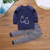 Baby Girl Boy Halloween Outfit Halloween Pumpkin Shirt Sweatshirt Top Pants Set Toddler Fall Winter Clothes Dark Blue 2 To 3 Years view 3