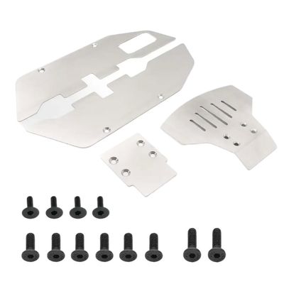 Stainless Steel Armor Front and Rear Compatible with 2WD 1/10 Scale Compatible with Various RC Cars