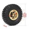 4pcs 1.0 Inch Brass Beadlock Wheel Hub Rims Tires Set Compatible with 1 24 Scale RC Crawler Cars Like SCX24 Models AXI00001 Deadbolt and Jimny view 3