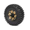 4pcs 1.0 Inch Brass Beadlock Wheel Hub Rims Tires Set Compatible with 1 24 Scale RC Crawler Cars Like SCX24 Models AXI00001 Deadbolt and Jimny view 4