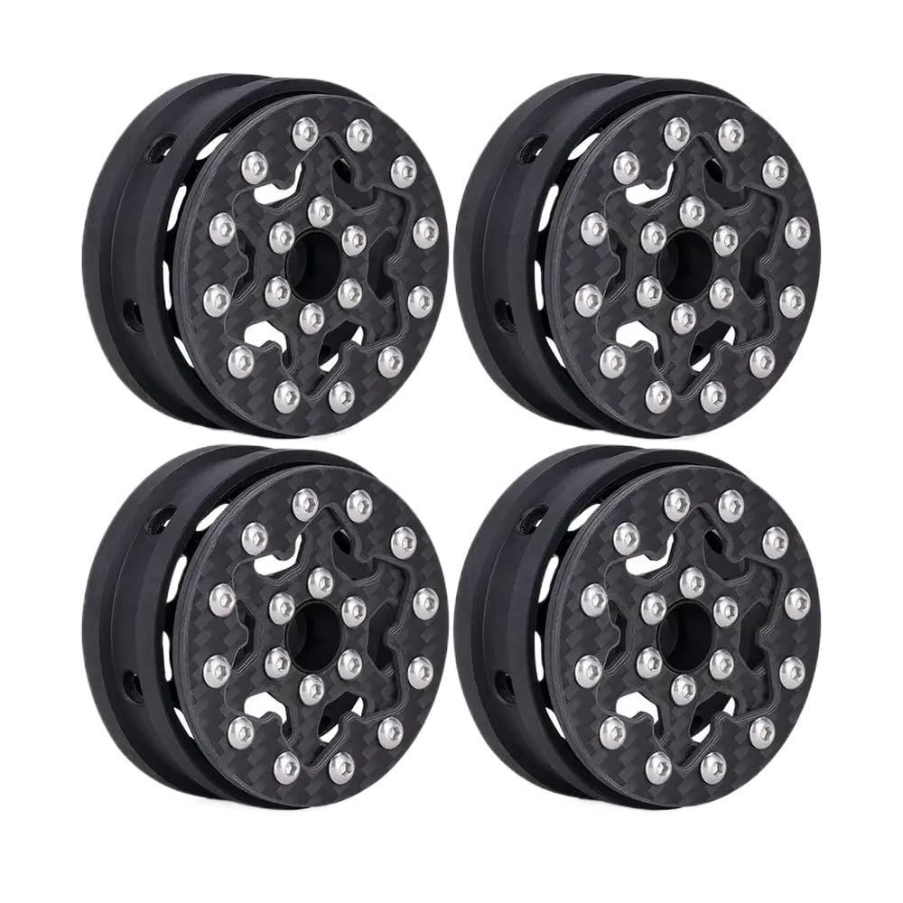 1.9 Carbon Fiber Beadlock Wheel Rims Compatible with 1 10 Scale RC Crawler Cars Compatible with Models Like VS4 10 H10 Optic DIY