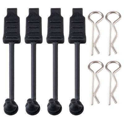 Body Shell Clip Pin Set W/Flexible Rubber Base Shell Buckle R Type Pin for 1/8 1/10 RC Car 4Pcs