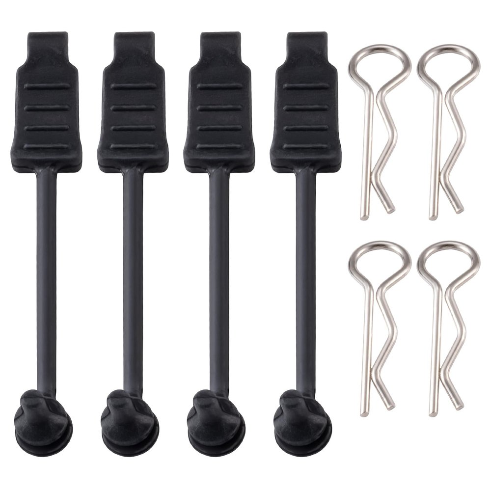 Body Shell Clip Pin Set W/Flexible Rubber Base Shell Buckle R Type Pin for 1/8 1/10 RC Car 4Pcs