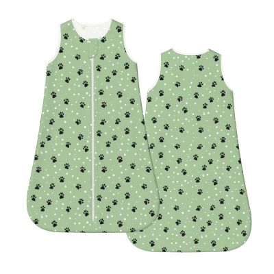 Muishi Black Animal Paw Prints Baby Wearable Blanket Infant Boys Girls Sleeping Bag for Newborn Unisex Baby Stuff Sleep Sack Suit M(6-12month)