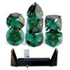 7-Piece Green Glass Polyhedral Dice Set for DND, RPG, Dungeons and Dragons, Tabletop Games, MTG, Pathfinder, with Premium Gift Box, Durable Collectible Dice for Gamers view 1