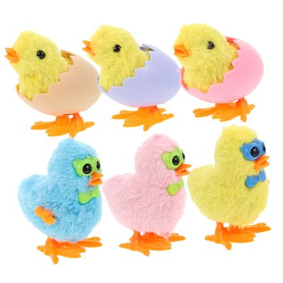 VICASKY 6pcs Wind Up Chicken for Small Clockwork Walking with Cute Cartoon Design Easter Party Favors and Favor Bag Fillers Novelty Gift