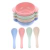 Toyvian 4 Sets Bowls with Handles Bowl Lightweight Break Resistant Non Slip Wheat Straw Material Safe for Boy Girl view 1