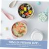 Toyvian 4 Sets Bowls with Handles Bowl Lightweight Break Resistant Non Slip Wheat Straw Material Safe for Boy Girl view 3