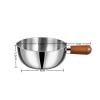 14cm Stainless Steel Pot, Walnut Wood Handle Small Bowl, Fruit Salad Yogurt Bowl Breakfast Cooking Pot view 2