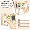 9-in-1 Indoor Jungle Gym, Montessori Indoor Playground for Toddlers,Wooden Climber Set with Swing, Slide, Monkey Bars, Climbing Neting, Upright Ladder, Climbing Ladder, Rings, Black Board, Dart Board view 2