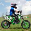 49cc Kids Dirt Bike, 2-Stroke Gas Powered Mini Motocross Motorcycle, Off-Road Dirtbike for Kids 6-14 with Front/Rear Disc Brakes, Shock Absorption, Soft Seat Cushion, Max Speed 40KM/H (Green) view 4
