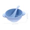 Beatifufu 4 Sets Wheat Straw Feeding Bowls with Handles Break Resistant Tableware with Spoon Non Slip and Easy to Clean Bowls for Salad Oatmeal Fruits and Vegetables view 2