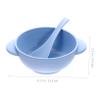 FRCOLOR 4 Sets Break Resistant Bowls with Handles and Spoon Lightweight Wheat Straw Dinnerware for Salad Fruit Oatmeal and Noodles Easy Daily Use view 2