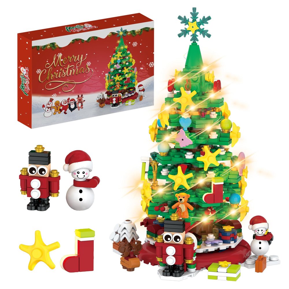 Advent Calendar 2025 Christmas Building Blocks Kit - Christmas Paradise Building Set with LED Light,24 Days Countdown Toys Building Set for Teen Boys Girls Gifts