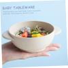 SKISUNO 4 Sets Wheat Straw Bowls with Spoon Feeding Non Slip Tableware Smooth Surface Safe for Boy Girl view 4