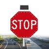 24/32 inch Stop Sign, Solar Powered LED Flashing Stop Sign, Aluminum Octagon Road Signs Traffic LED Blinking Street, Lighted Illumanated Led Light Traffic Road Signs 80cm(32in) view 1