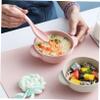 Beaupretty 4 Sets Creative Wheat Straw Feeding Bowl with Handles Safe Dinnerware Odorless Smooth Edges Resistant to Breakage for Boy Girl view 3