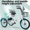 YUSIWOAL Large Pedal Tricycles for 3-8 Years Old,Boys and Girls Go Out 3 Wheel Bikes,Tandem Bicycle with Rear Seat,General Cruiser Bike with Basket/Armrest,Ride-On Trikes,Penumatic Tire view 2