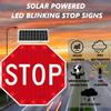 24/32" Solar Power Stop Flashing Traffic Signs for Lighted Illumanated Led Light Traffic Road Signs, Heavy Duty, Rust-Proof Metal Frame, IP65 Waterproof 60cm(24in) view 2