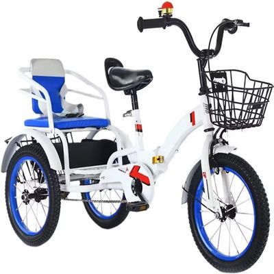 YUSIWOAL Folding Tricycle,Rickshaw Trikes with Pedals,3 Wheels Bicycle with Back Seat,Cruiser Bike for Hanging Out,Single Brake,Pneumatic Tire Spoke Wheels