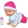 Lissi: 12" Crawling Baby Doll - Pink & Blue - Interactive Button-Activated Movement, Floral Top & Matching Hat, Feeding Bottle Care Accessory, Kids 2+ view 1