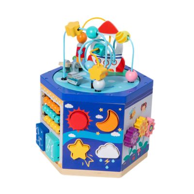 Busy Cube Toys Color Shape Sensory Developmental Fine Motor Skills Sensory Busy Board for Gifts 18-36 Month