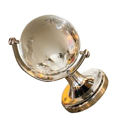 BESPORTBLE Creative Mini Crystal Globe Ornament Geographic Desktop Decor with Stable Base Unique Vivid Design for Home Office Versatile Table Decoration and