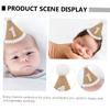 Abaodam 2pcs Birthday Linen Party Hat for Boy Girl with Fur Ball Decoration Safe and Comfortable Headwear for Boys and Creative Photo Prop for Memorable Celebrations view 3