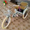 YUSIWOAL Tricycle Rickshaw with Pedals,Cruiser Tricycle with Armrest,Tandem Trike with Back Seat,Single Brake on Front Wheel,3 Wheels Bicycle with Back Basket(Greena,18Inch) view 2