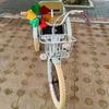 YUSIWOAL Tricycle Rickshaw with Pedals,Cruiser Tricycle with Armrest,Tandem Trike with Back Seat,Single Brake on Front Wheel,3 Wheels Bicycle with Back Basket(Greena,18Inch) view 3