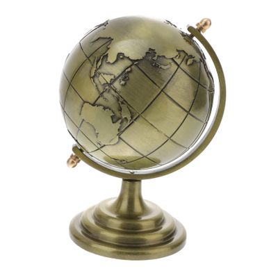 Beaupretty Rotating Iron Globe Adornment Vintage Bronze Desktop Ornament for Office Study Decor Metal Craft with Unique Design and Stylish Touch