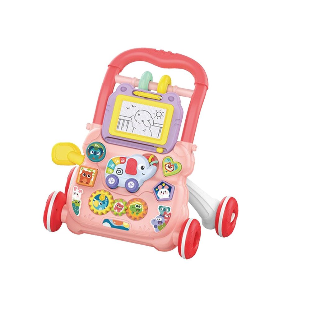 TWTCZOZ Activity Walking Toy Learning and Walking Toy with Multiple Activities Push Cart Activity Center Boys and Girls, Pink