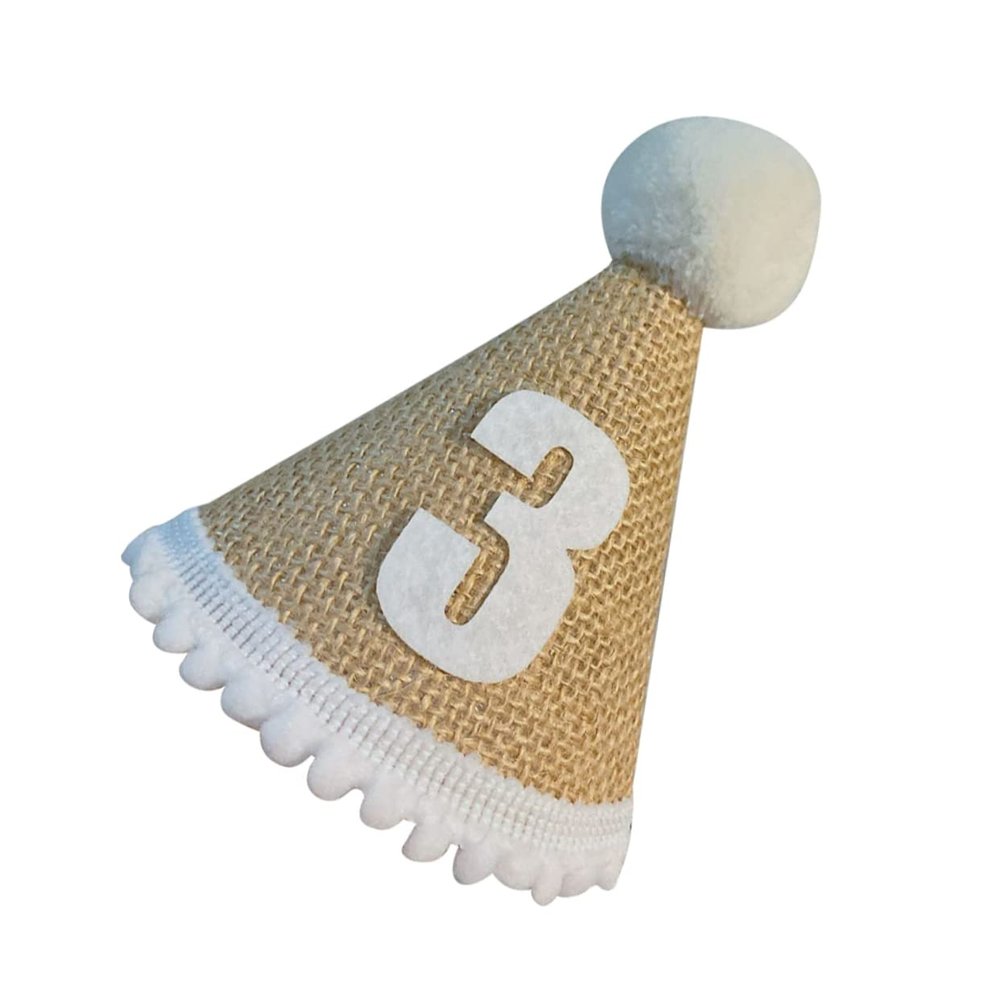 Abaodam Linen Birthday Party Hat for Year Old Lightweight Comfortable Photo Prop Headwear for Shower Gifts and Festive Celebrations