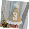 Abaodam Linen Birthday Party Hat for Year Old Lightweight Comfortable Photo Prop Headwear for Shower Gifts and Festive Celebrations view 2