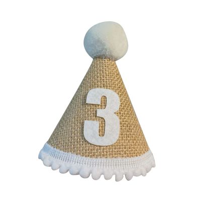 Abaodam Linen Birthday Party Hat with Fur Balls Unisex Decorative Headwear for Year Photo Prop and Birthday Favor Adds Festive Fun to Boys and Celebration