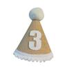 Abaodam Linen Birthday Party Hat with Fur Balls Unisex Decorative Headwear for Year Photo Prop and Birthday Favor Adds Festive Fun to Boys and Celebration view 1