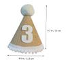 Abaodam Linen Birthday Party Hat with Fur Balls Unisex Decorative Headwear for Year Photo Prop and Birthday Favor Adds Festive Fun to Boys and Celebration view 2